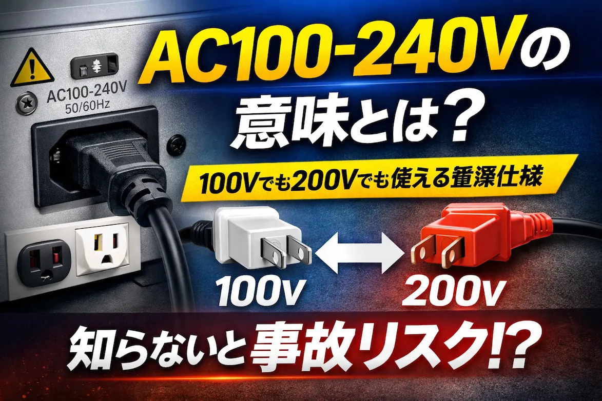 実験機器の電源仕様「AC100-240V」の意味とは？